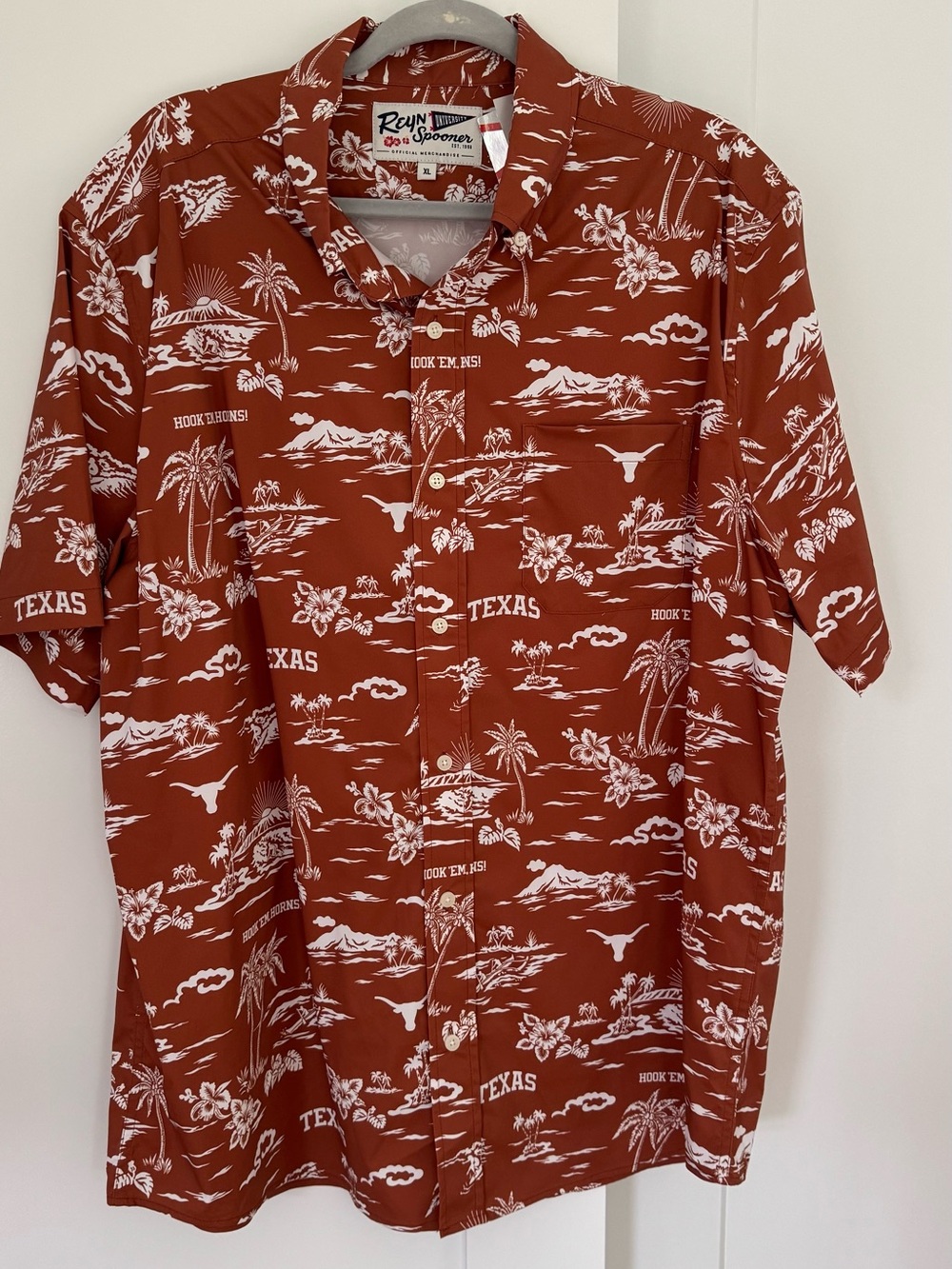 reyn spooner Rust Texas Longhorns Hawaiian Camp Shirt